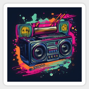 Ghetto Blaster Boom Box 80s Hip-Hop Stereo Sticker